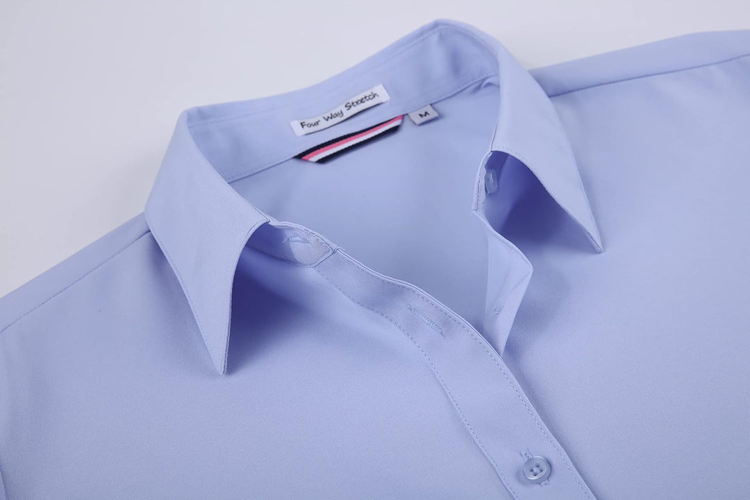 Alex Vando Bluse Damen Langarm Hemd Damen Stretch – Business Button Down Shirts, Bügelfrei Arbeitshe