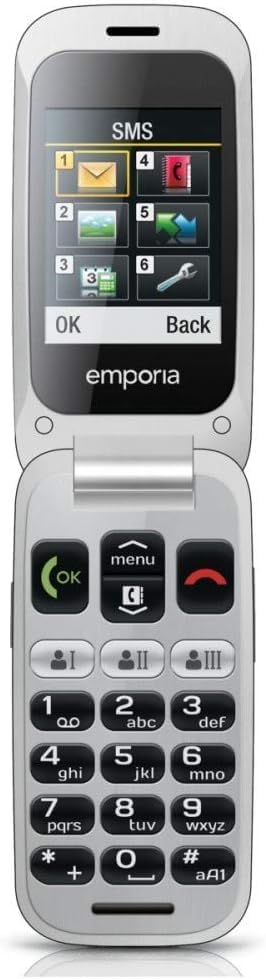 emporiaONE, Seniorentelefon, Klapphandy ohne Vertrag, Handy mit Notruftaste, 2,4 Zoll Display, Silbe