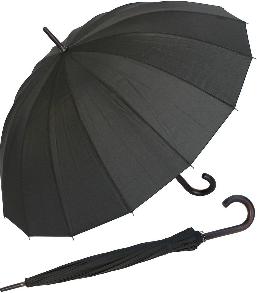Doppler London Herren Regenschirm schwarz (Black), Länge ca. 89 cm, Durchmoisser ca. 5 cm, 16-Kantsc