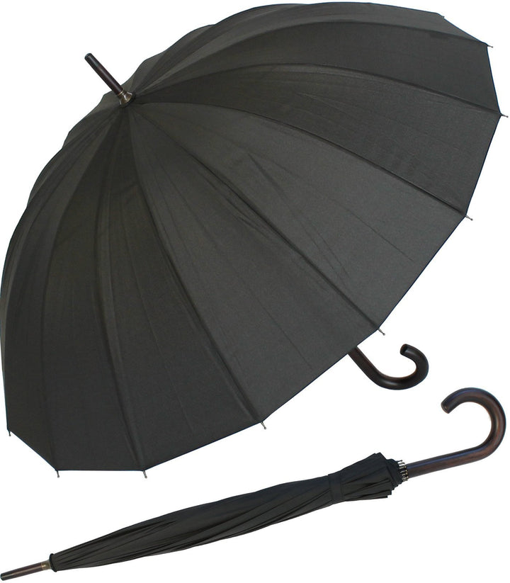 Doppler London Herren Regenschirm schwarz (Black), Länge ca. 89 cm, Durchmoisser ca. 5 cm, 16-Kantsc