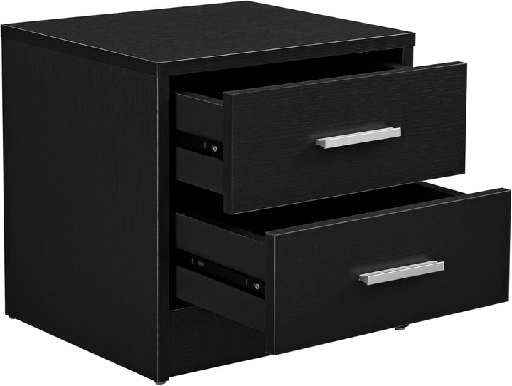 [en.casa] Eleganter Nachttisch mit 2 Schubladen Schwarz Nachtkommode Beistelltisch Kommode Schublade
