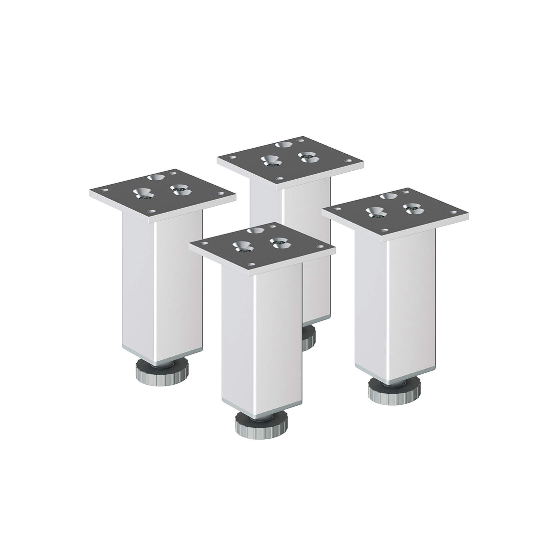 Sossai Exklusiv Möbelfüsse E4MF, höhenverstellbares 4er Set, Höhe: 200 mm, aus Aluminium 45 x 45 mm