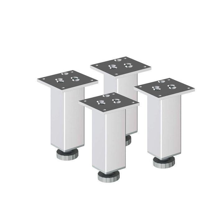 Sossai Exklusiv Möbelfüsse E4MF, höhenverstellbares 4er Set, Höhe: 200 mm, aus Aluminium 45 x 45 mm