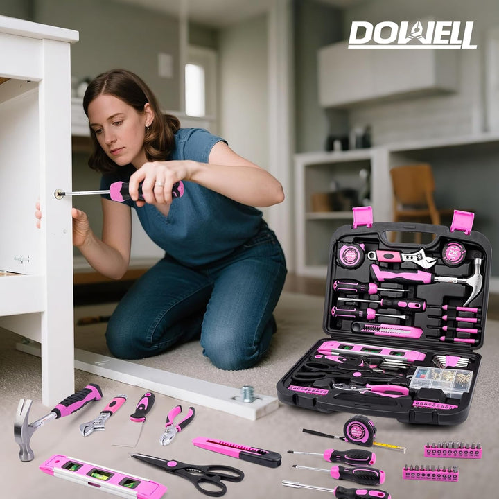 DOWELL 145-Stück Home Repair Tool Kit mit Werkzeugkasten - Komplettes Set von Haushalts-Handwerkzeug