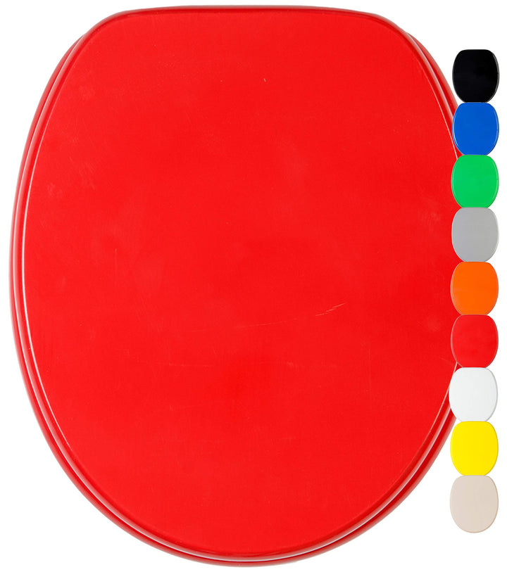 WC Sitz, viele einfarbige WC Sitze zur Auswahl, hochwertige und stabile Qualität aus Holz, Rot, Rot