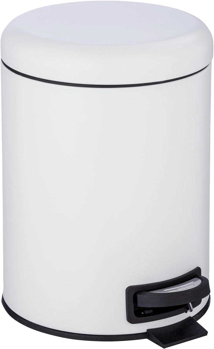 WENKO Treteimer Mod. Leman, 5 Liter, mit herausnehmbarem Einsatz, aus lackiertem Stahl, 21 x 24 x 28