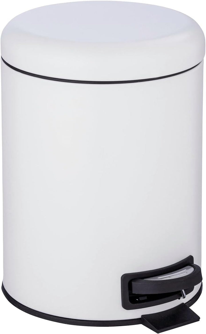 WENKO Treteimer Mod. Leman, 5 Liter, mit herausnehmbarem Einsatz, aus lackiertem Stahl, 21 x 24 x 28