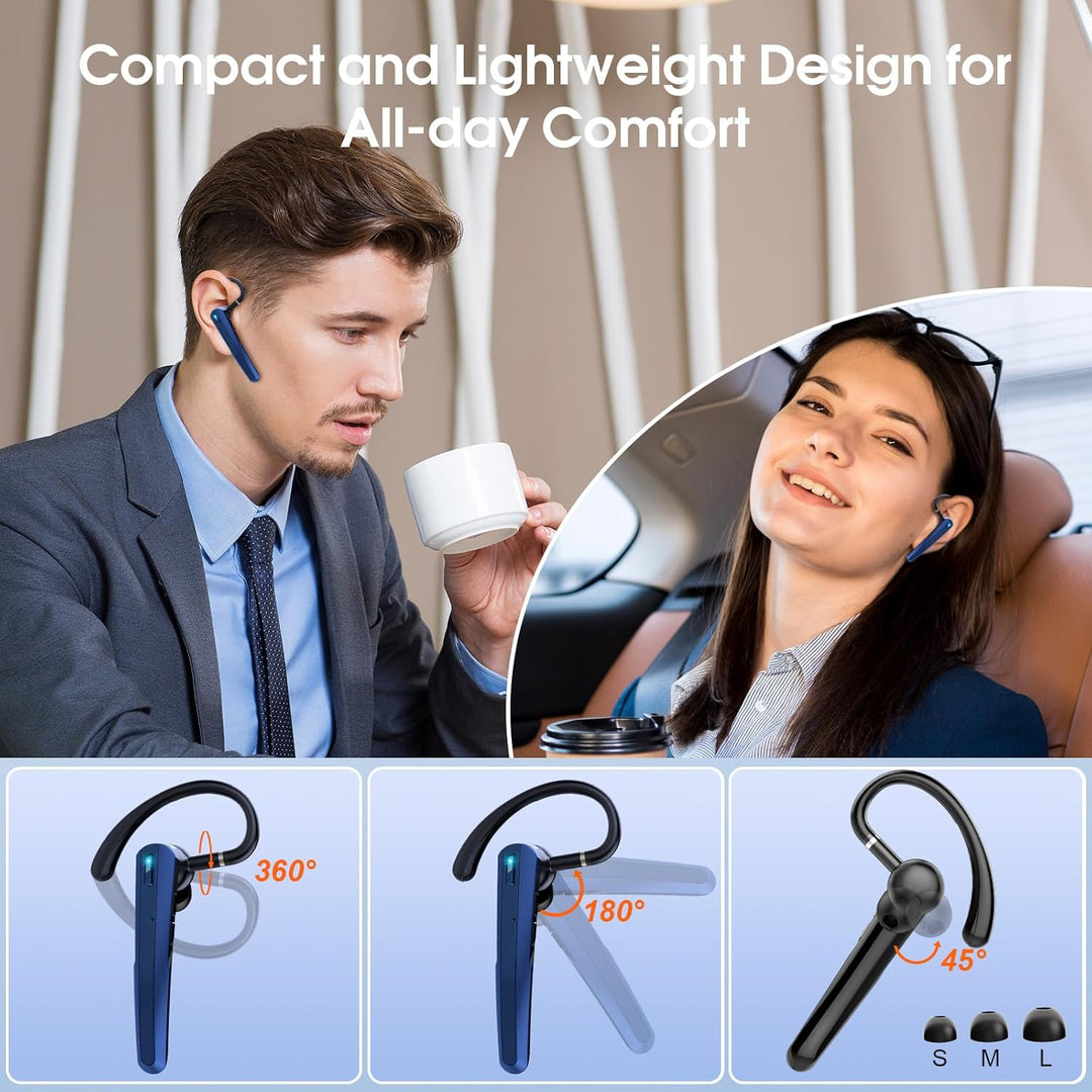 Atheewon V5.3 Bluetooth Headset, Headset Kabellos Freisprech mit ENC Dual Geräuschunterdrückung Mic,