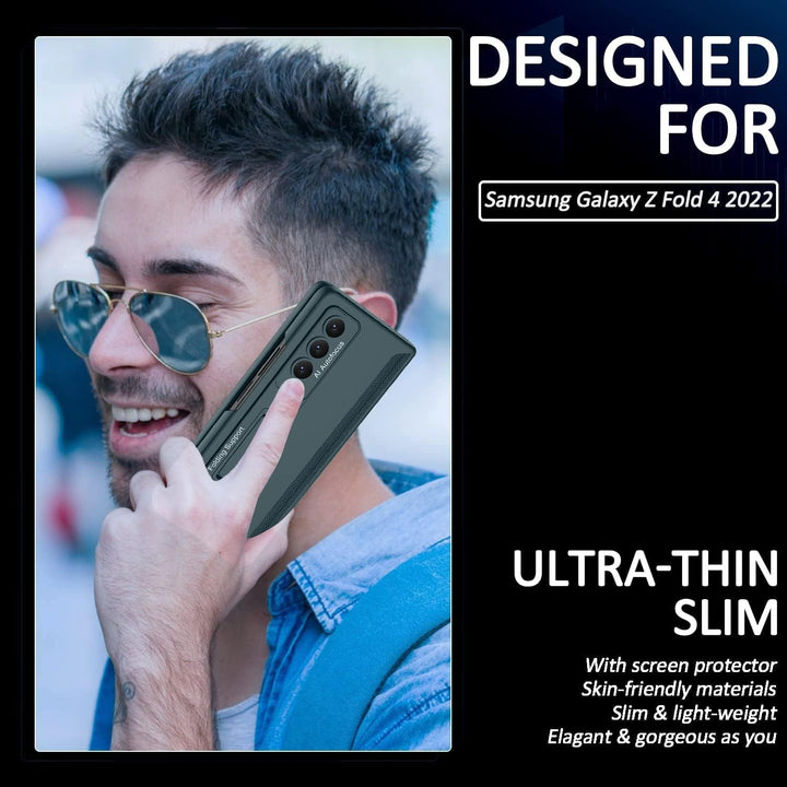 Miimall Kompatibel mit Samsung Galaxy Z Fold 4 Hülle mit Displayschutz Anti-Peeping+Magnetischer Sch