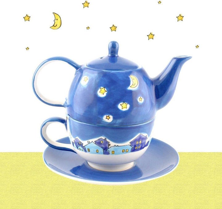 Mila Keramik Tee-Set: Tea for One, NachtKatzen | MI-99425 | 4045303994256