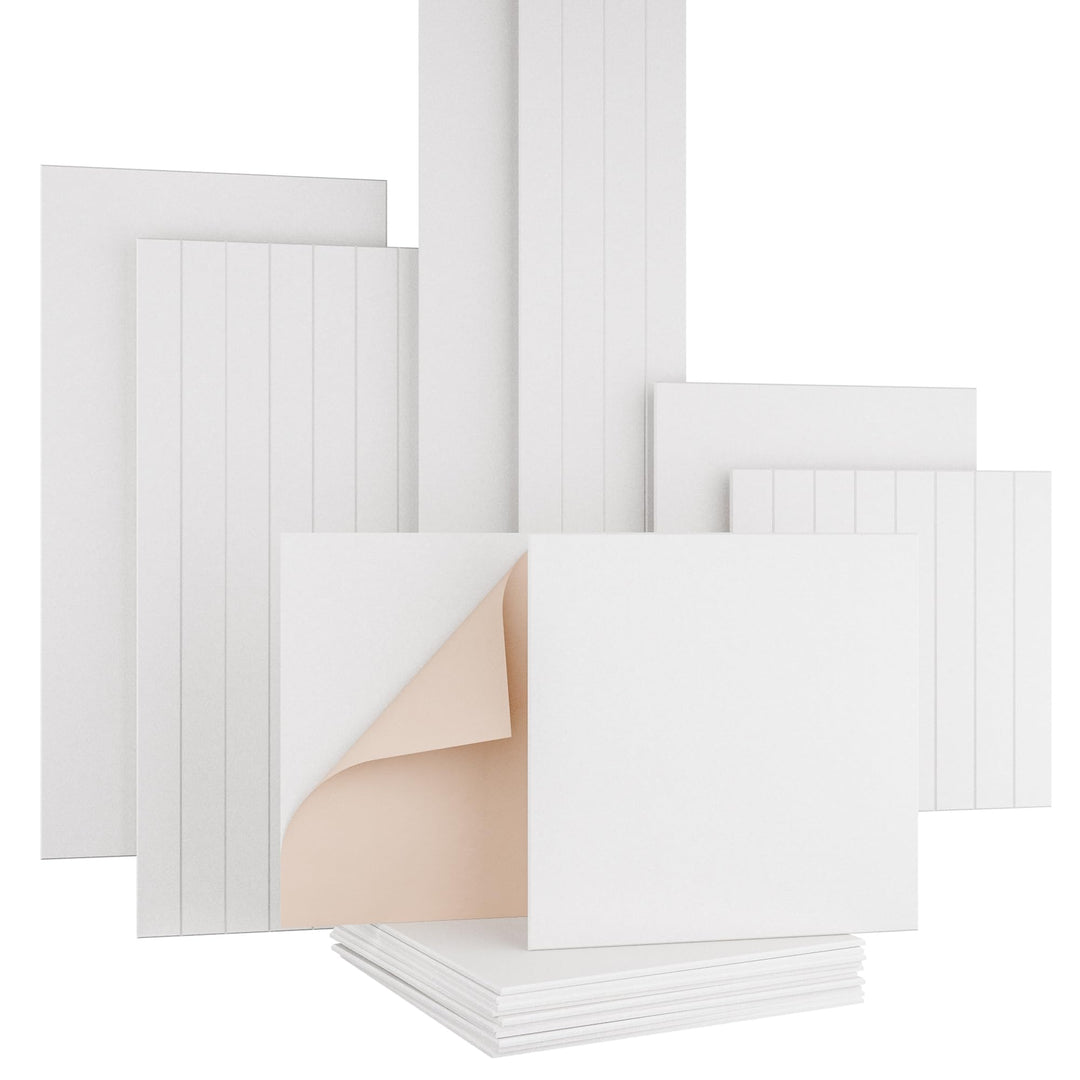 AKUSTIKO Akustikpaneele Selbstklebend 60x60cm - 8 Stück Weiss Akustik Wandpaneele Schallschutz & Rau