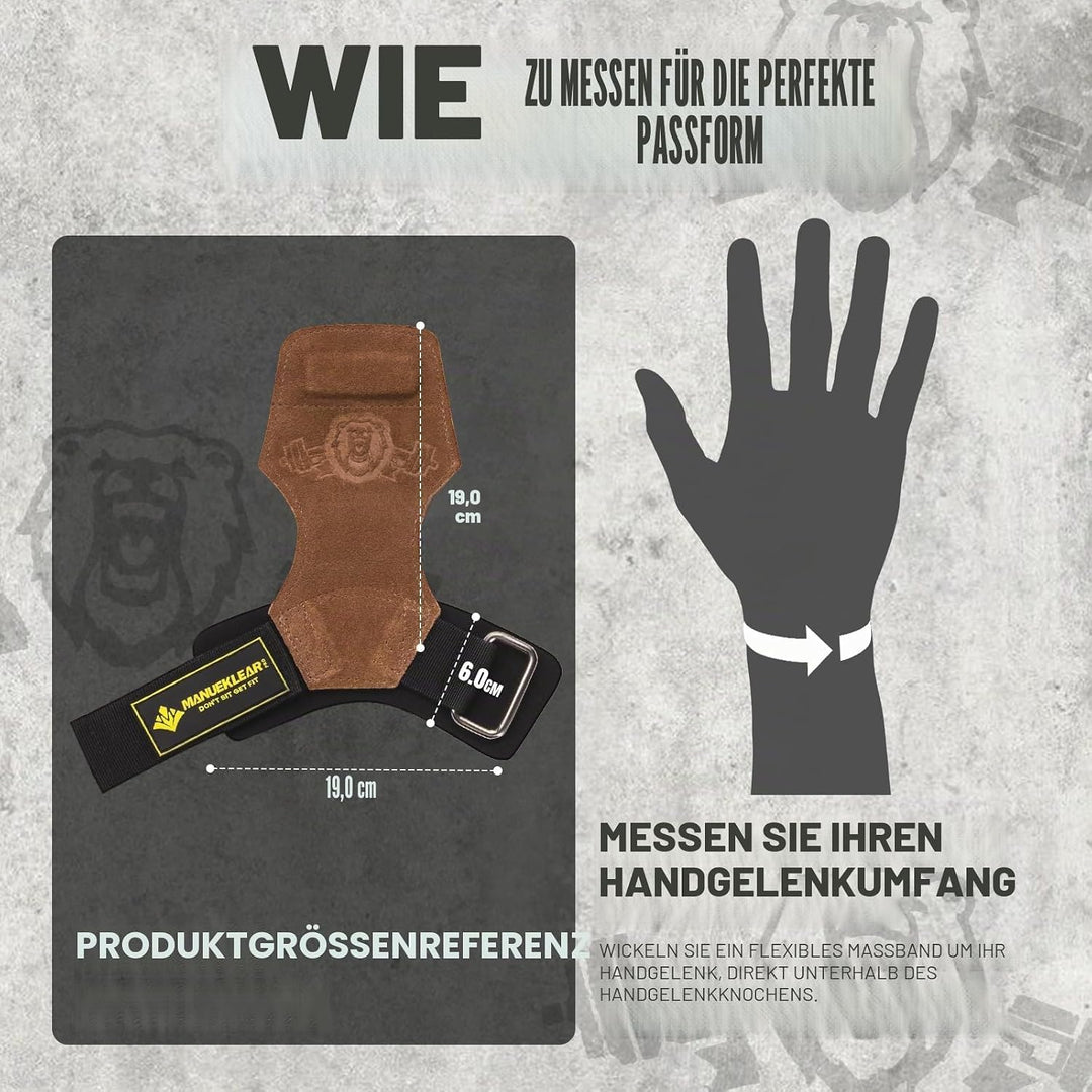 MANUEKLEAR Gewichtheben-Handgelenkbänder mit gepolsterter Handgelenkschlaufe, Leder-Gewichtheben, Ha