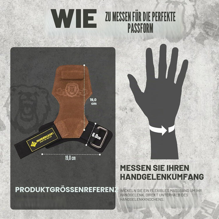 MANUEKLEAR Gewichtheben-Handgelenkbänder mit gepolsterter Handgelenkschlaufe, Leder-Gewichtheben, Ha