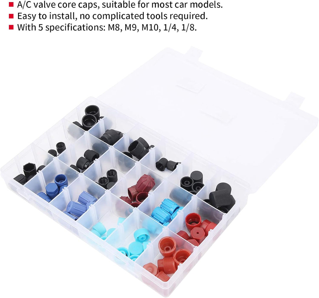 Yctze 90pcs Klimaanlage Kältemittelventil Kernkappen Ersatz Auto A/C System Reparatur Zubehör