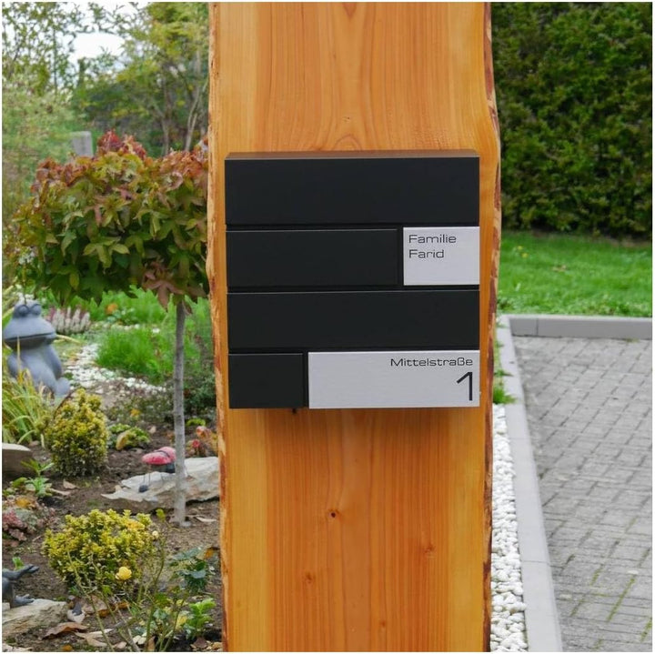 Metzler Briefkasten in schwarz Modell G - Pulverbeschichtung in RAL 9005 Feinstruktur Matt - Postkas