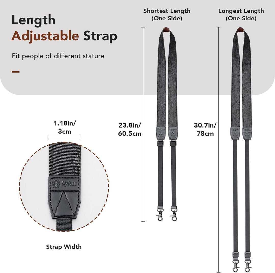 Lykus Gurt/Schlüsselband/Strap/Lanyard für DJI RC/DJI RC 2/DJI RC Pro/RC Plus, schwarzer Riemen, Kro