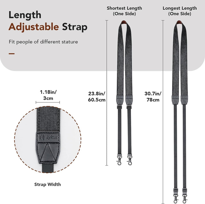 Lykus Gurt/Schlüsselband/Strap/Lanyard für DJI RC/DJI RC 2/DJI RC Pro/RC Plus, schwarzer Riemen, Kro