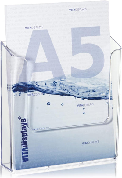 10 Stk. DIN A5 Wandprospekthalter, transparenter Flyerhalter zur Wandmontage, Wand-Prospekthalter fü