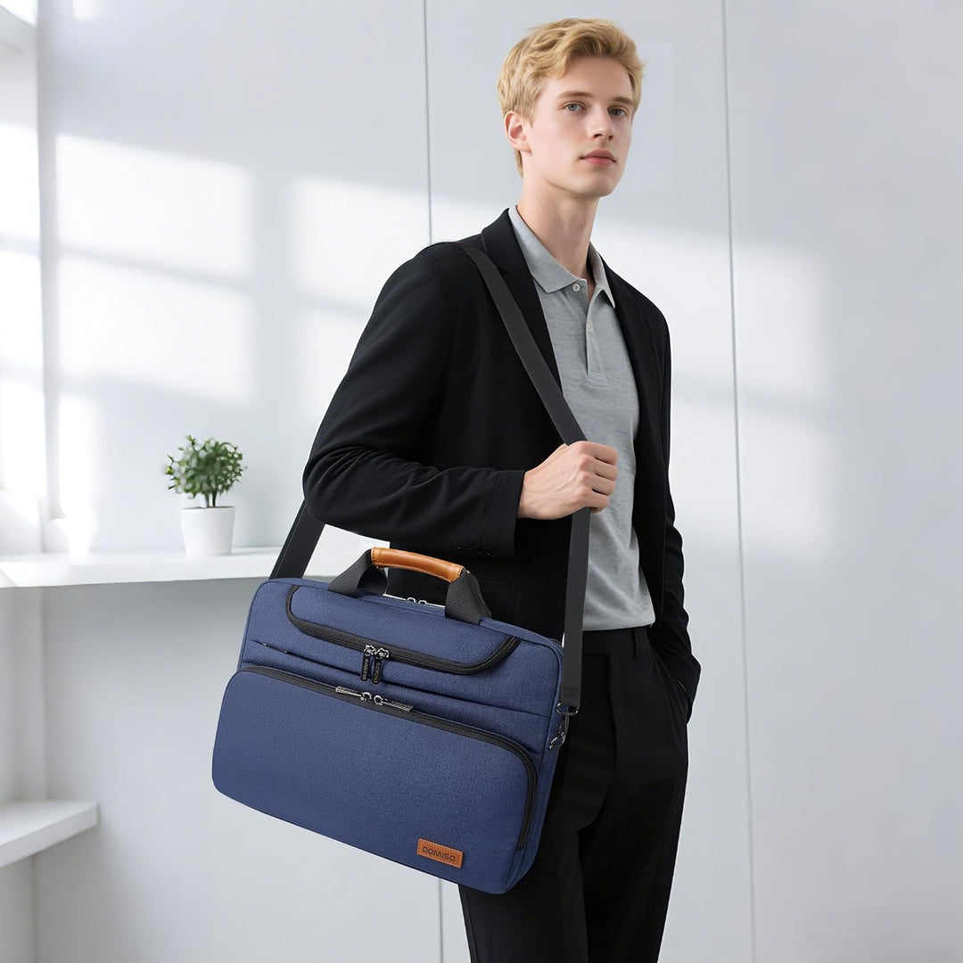 DOMISO Laptoptasche 17 Zoll Wasserdicht Laptop Tasche Aktentasche Herren Schultertasche Notebooktasc