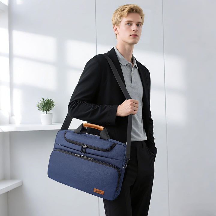 DOMISO Laptoptasche 17 Zoll Wasserdicht Laptop Tasche Aktentasche Herren Schultertasche Notebooktasc