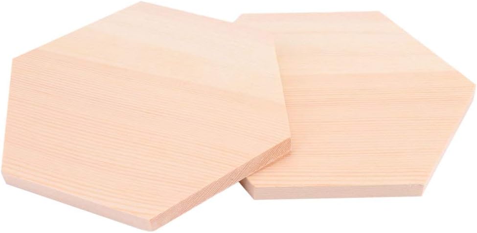 Supvox 10Pcs Holz Sechseck Formen Unvollendete Holzausschnitt Formen Scheiben Leere Holzverzierungen
