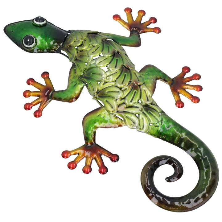 AB Tools Wandkunst, Gecko, Metallic-Grün, mit Haken zum Aufhängen