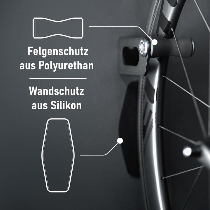 MIGHTY ENGINEERING Fahrrad Wandhalterung LOCK-UP – Vertikale Aufbewahrung für Rennrad, MTB u. E-Bike