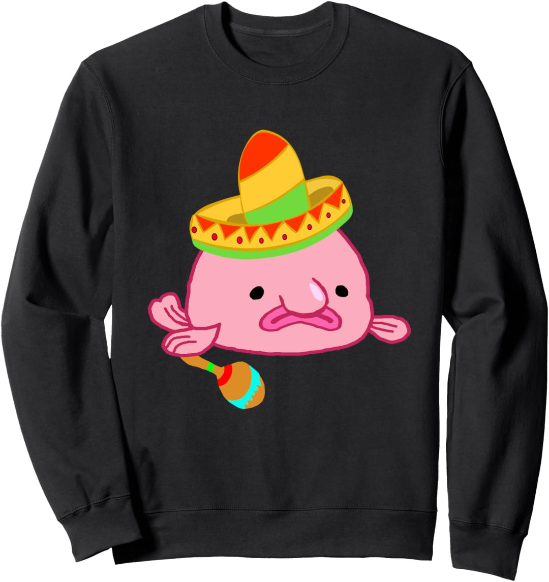 Sombrero Blobfisch Kostüm Mexikaner Fiesta Fisch Sweatshirt