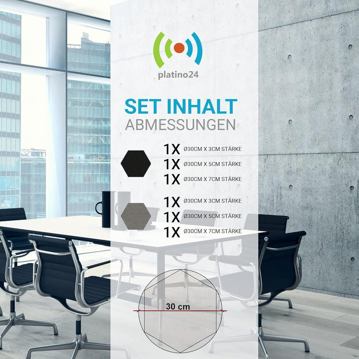 platino24 Schallabsorber COLORE aus Basotec G+ I Akustikpaneele mit Akustikfilz I 3D Wand-Paneele mi