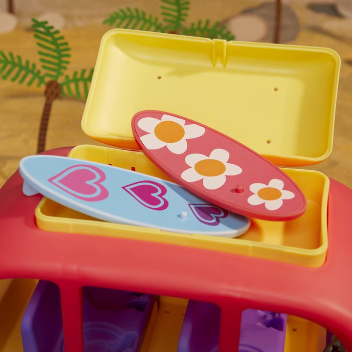 Peppa Pig Peppa Visits Australia Campervan Vehicle Preschool Toy; Includes 8 Figures, 4 Accessories,