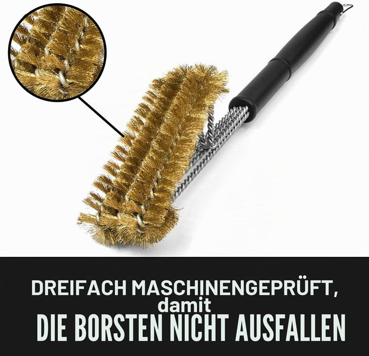 Grillaholics Essentials Grillbürste aus Messing, weichere Messingborsten, Drahtgrillbürste für siche