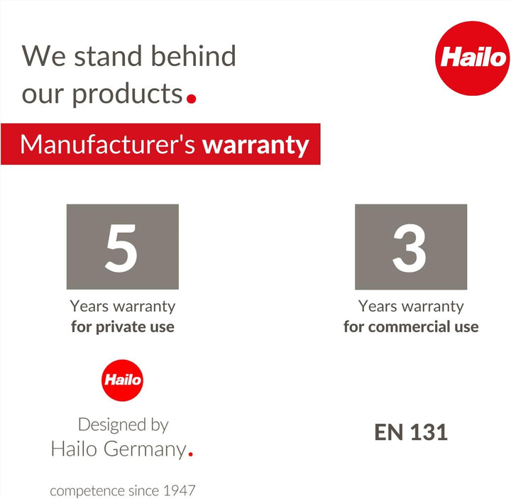 Hailo LivingStep Comfort, Alu-Klapptritt, 3 Stufen, hoher Sicherheitshaltebügel, Füsse mit Soft-Grip