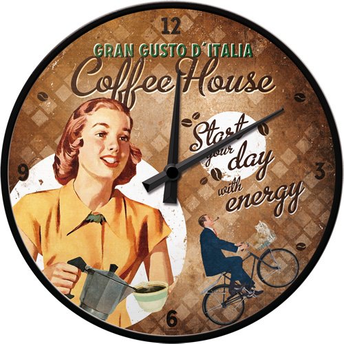 Nostalgic-Art 51059 Coffee und Chocolate House Lady, Wanduhr, 31 cm