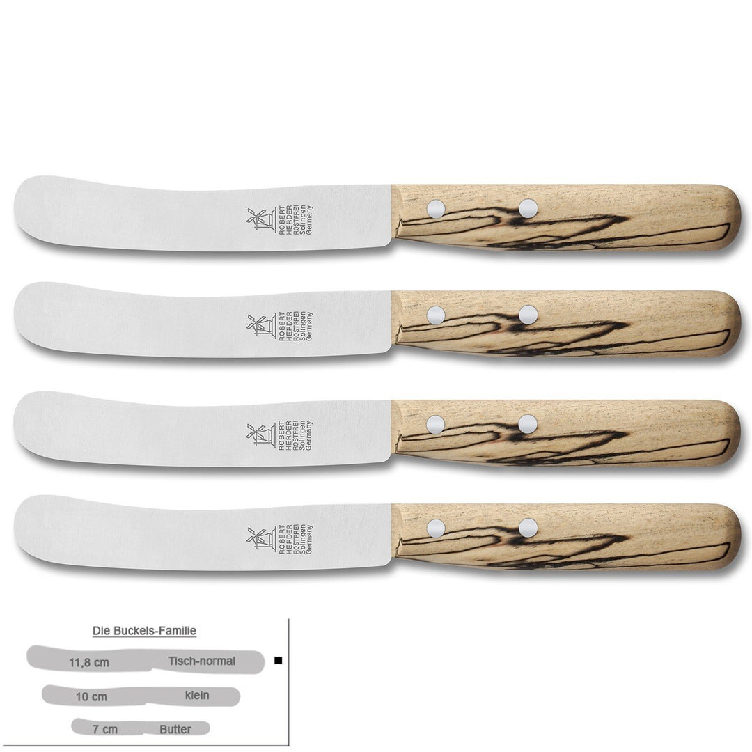 Windmühlenmesser Buckels Messer Set 4-tlg Eisbuche