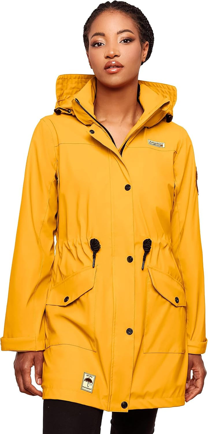 Navahoo Damen wasserdichter gefütterter Regenmantel Deike XS Amber Yellow, XS Amber Yellow