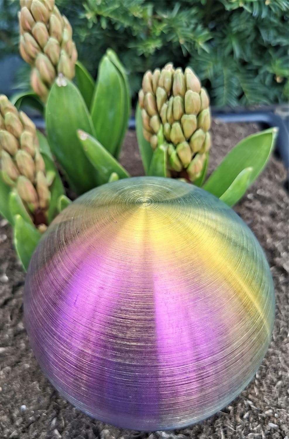 Dekokugel aus Edelstahl 40 cm Edelstahl Rainbow matt gebürstet Dekorationskugel Edelstahlkugel