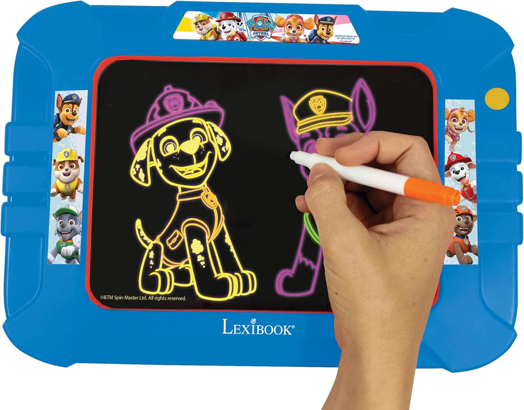 Lexibook Elektronisches Neon-Zeichenbrett Paw Patrol Helfer auf Vier Pfoten, für Kinder, künstlerisc
