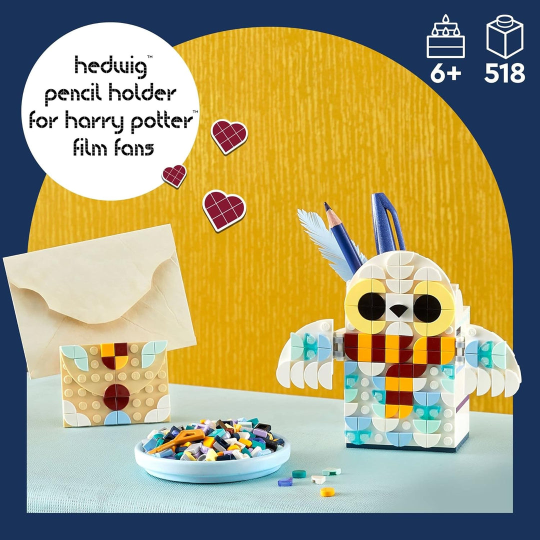 LEGO DOTS Hedwig Bleistifthalter 41809, Harry Potter Eule Schreibtisch Dekor, Back to School Supplie