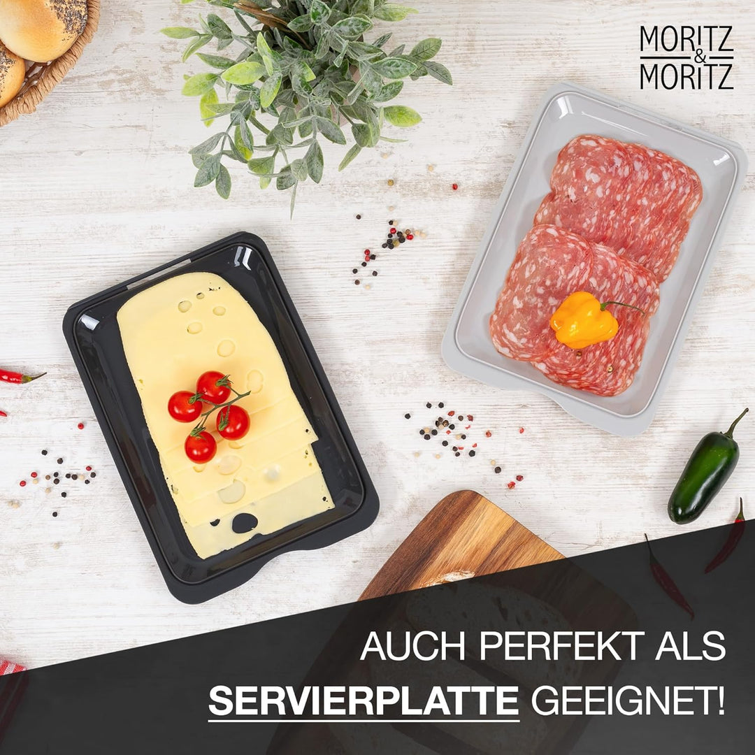 Moritz & Moritz Aufschnittdosen 8er Set Aufschnittbox stapelbar - Frischhaltedosen mit Deckel zur Au
