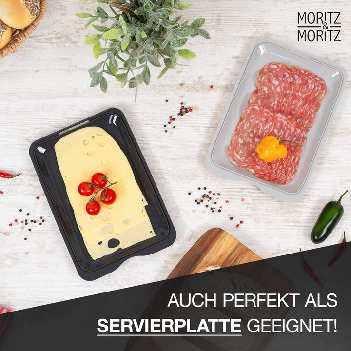 Moritz & Moritz Aufschnittdosen 8er Set Aufschnittbox stapelbar - Frischhaltedosen mit Deckel zur Au