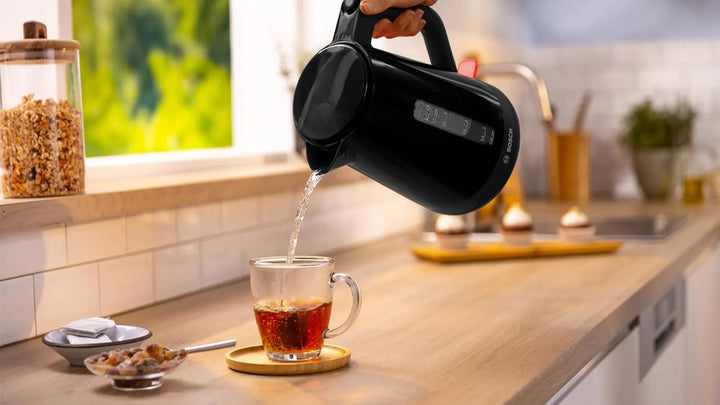 BOSCH Wasserkocher TWK1M123, Schwarz, 2400 W, 1,7 l, Kunststoff
