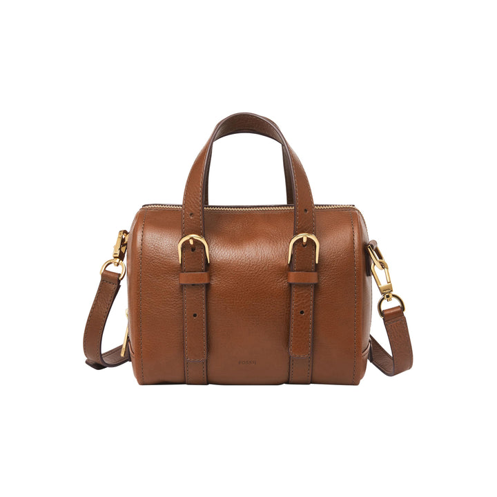 Fossil Damen Carlie Satchel, 19 L x 12.1 W x 17.1 cm H Brown, Brown