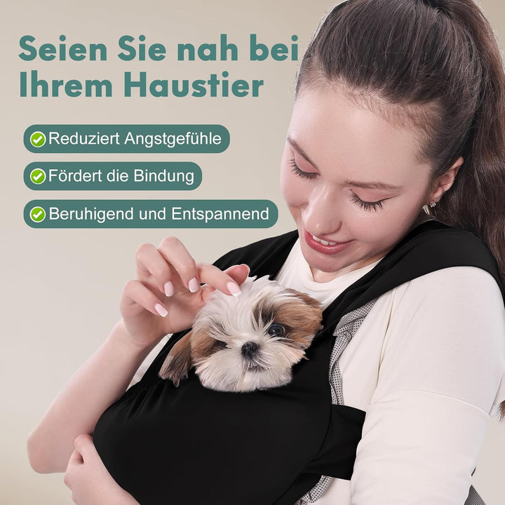 Supet hundetasche für kleine Hunde, freihändig verstellbare doppelt breite Hundetragetasche, entlast