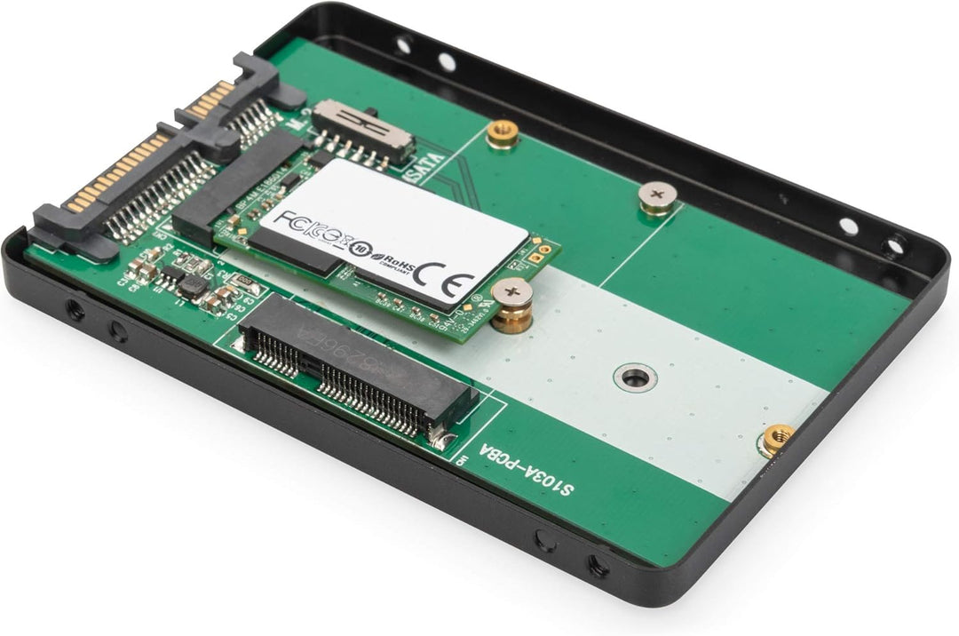 DIGITUS 2,5 Zoll SATA Festplattenadapter für M.2 oder mSATA-SSDs - M.2 Modultyp 2280, 2260, 2242, 22