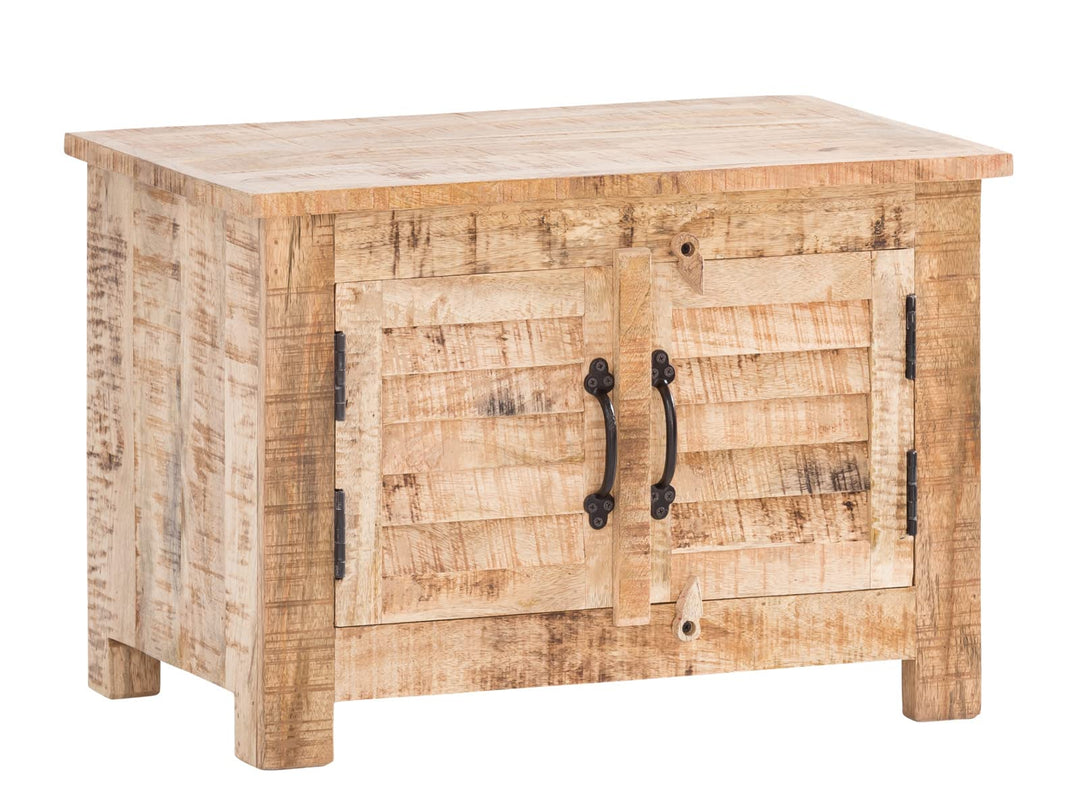 Woodkings® Flurbank Caribou massiv Holz Sitzbank Holzbank Sitzkommode Schuhbank Garderoben Flurmöbel