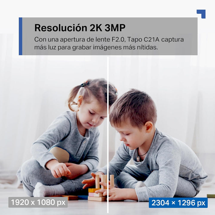 Tapo C21A 2K 3MP Überwachungskamera innen 360°, Nachtsicht, Bewegungserkennung, Zwei-Wege-Audio, Bab