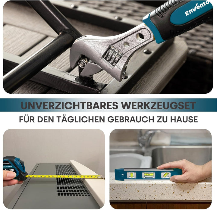 ENVENTOR Kleiner Werkzeugkoffer für Frauen, Haushalts Werkzeug-Set, Werkzeugkasten Rosa, Universal K