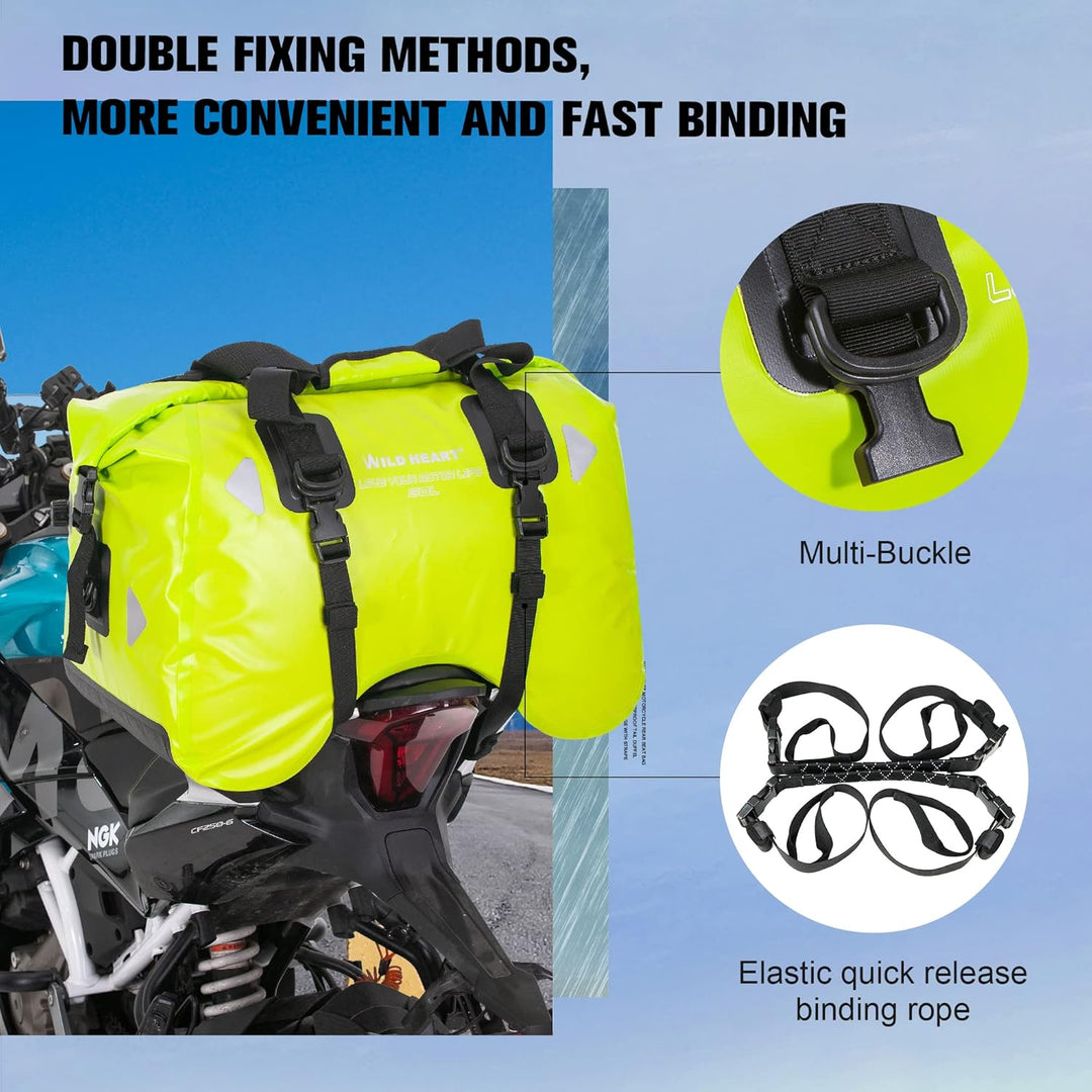 WILD HEART Motorrad-Rücksitztasche U-förmige wasserdichte Hecktasche 50L Motorradausrüstung Lokomoti