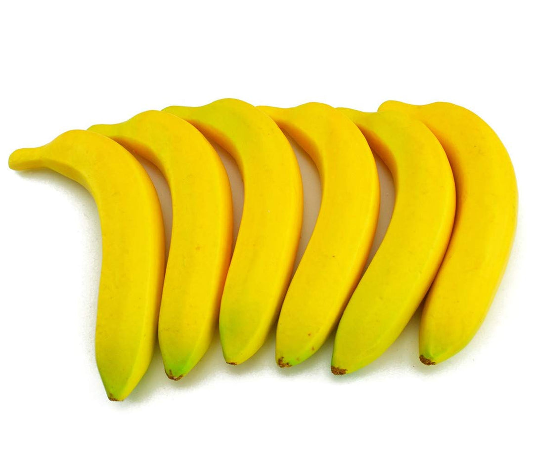 Ulalaza 6Pcs Fake Banana Artificial Fruits Modell Lebensechte Simulation Gelbe Bananen für Dekoratio