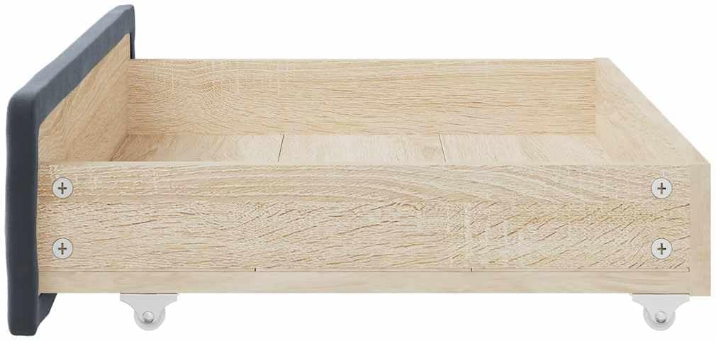vidaXL Bettschubladen 2 Stk. Dunkelgrau Holzwerkstoff und Samt, Bettkasten, Schublade für Betten, Sc